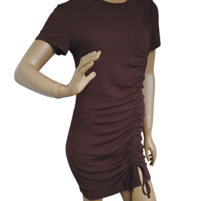 Ciemnobrązowa sukienka mini ROZMIAR L