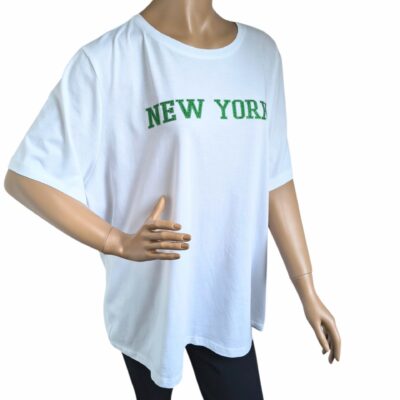 T-shirty biały z aplikacją rozmiar 3xl