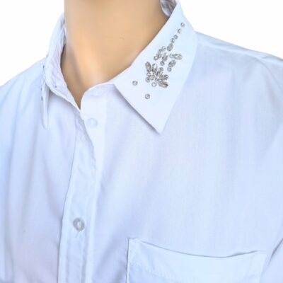 Elegancka koszula zdobiony kołnierz